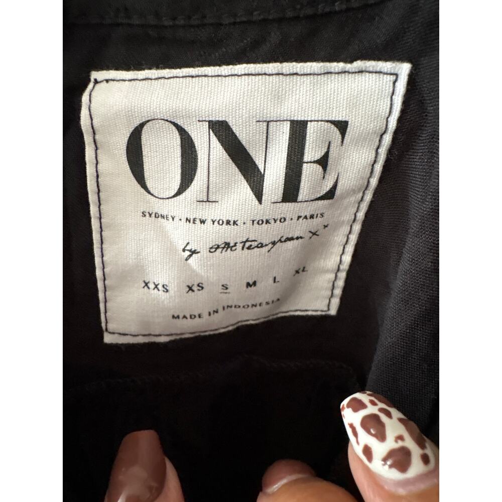 NWT One Teaspoon Sz S Black White Tie Dye V-Neck Sleeveless Beach Cami Romper - Picture 4 of 6
